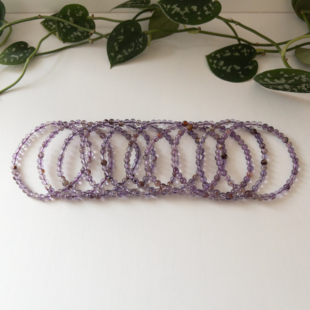 Inclusion Amethyst Stretch Bracelet (5mm)