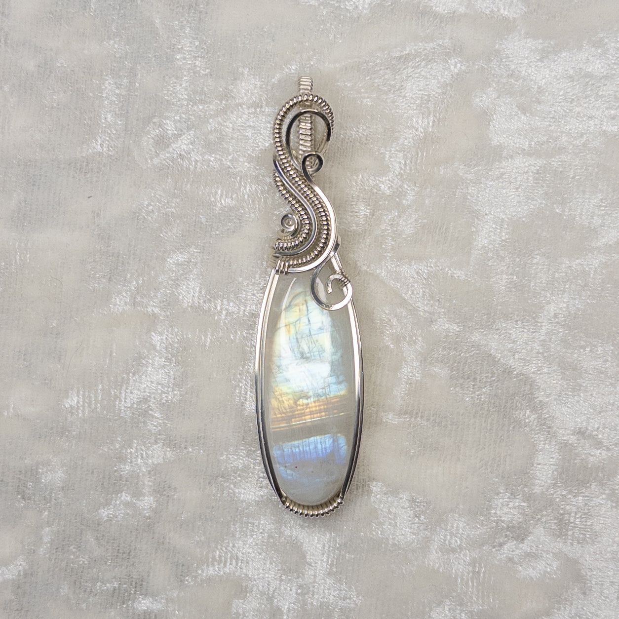 Rainbow Moonstone & .925 Sterling Silver Pendant