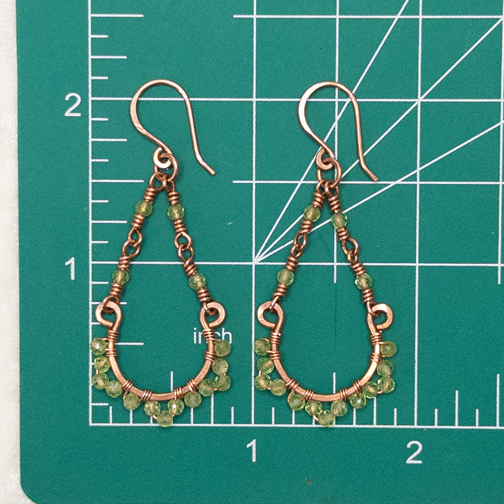 Peridot Copper Chandelier Earrings