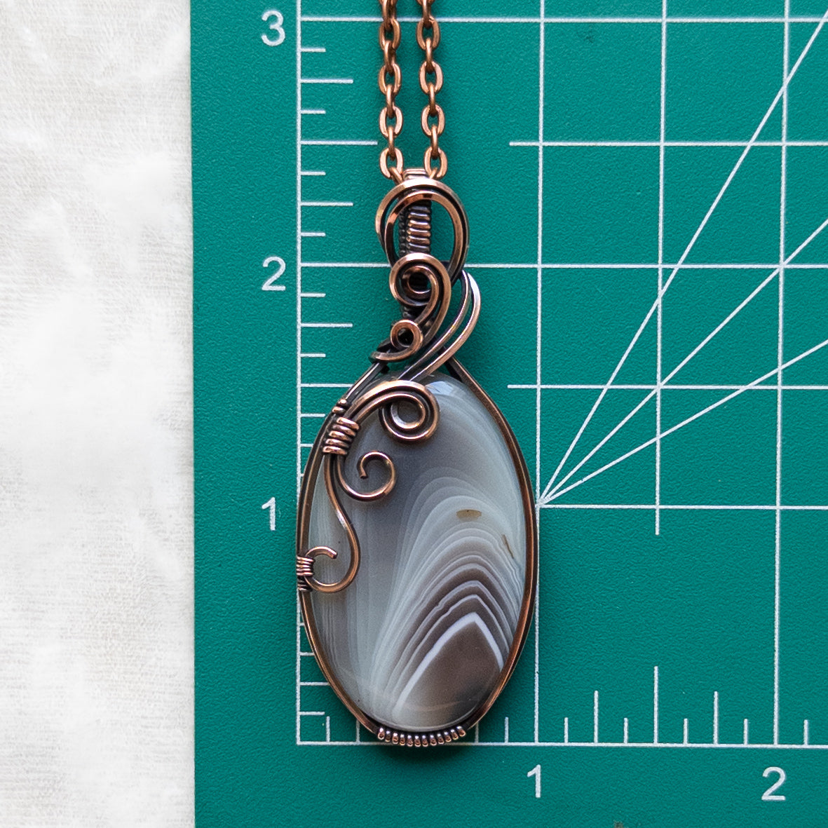 Botswana Agate Antiqued Copper Pendant