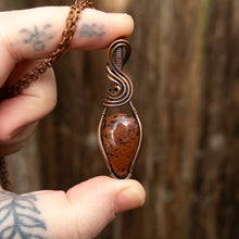 Load image into Gallery viewer, Mahogany Obsidian Copper Wrapped Pendant
