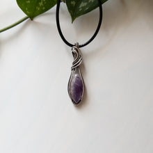 Load image into Gallery viewer, Amethyst &amp; Sterling Silver Wrapped Pendant
