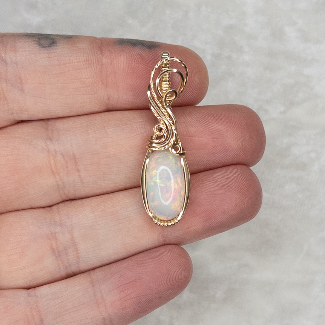 4ct. Ethiopian Opal & 14K. Gold-Filled Pendant