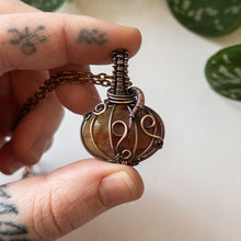 Load image into Gallery viewer, Pumpkin Pendant - Sea Jasper &amp; Copper
