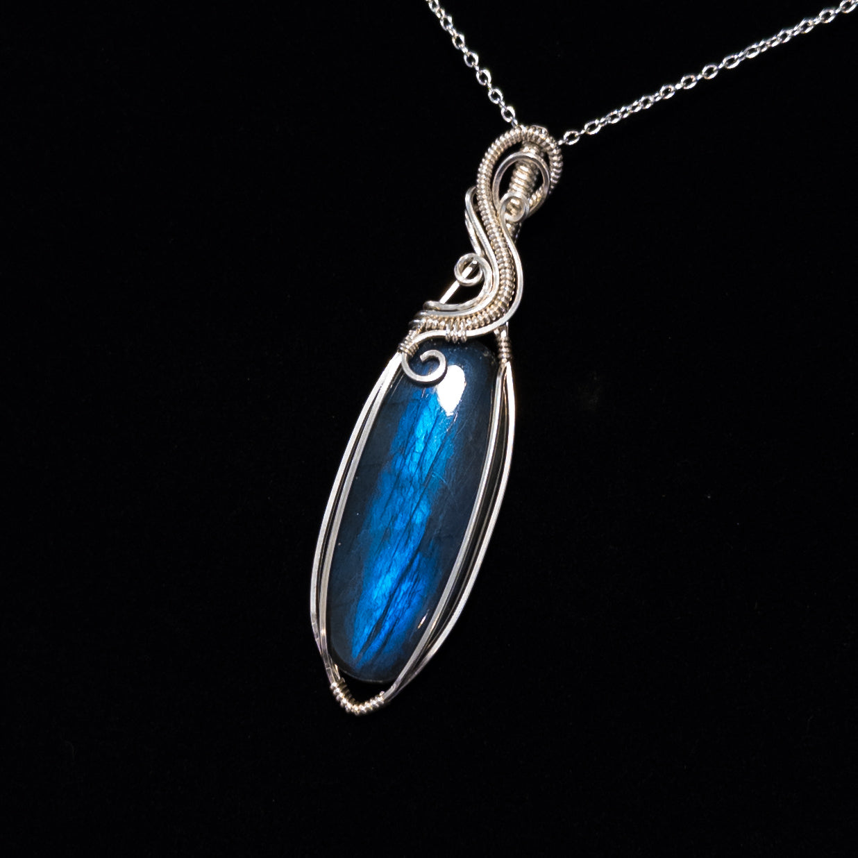 Blue Labradorite & .925 Sterling Silver Pendant