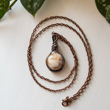 Load image into Gallery viewer, Flower Agate &amp; Copper Wrapped Pendant
