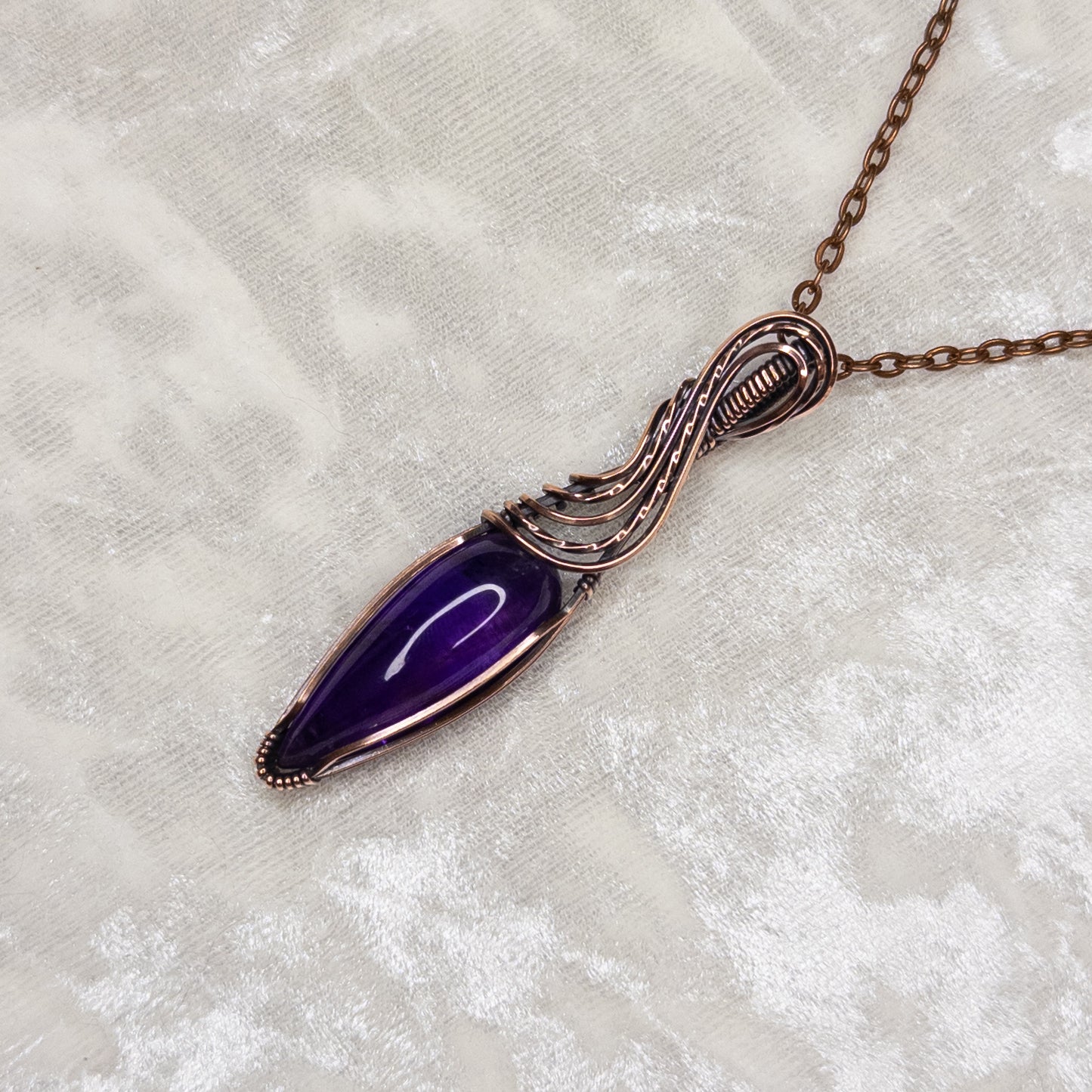 Amethyst Antiqued Copper Pendant