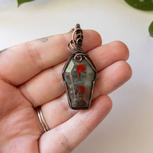 Load image into Gallery viewer, Coffin Pendant - African Bloodstone &amp; Copper (A)
