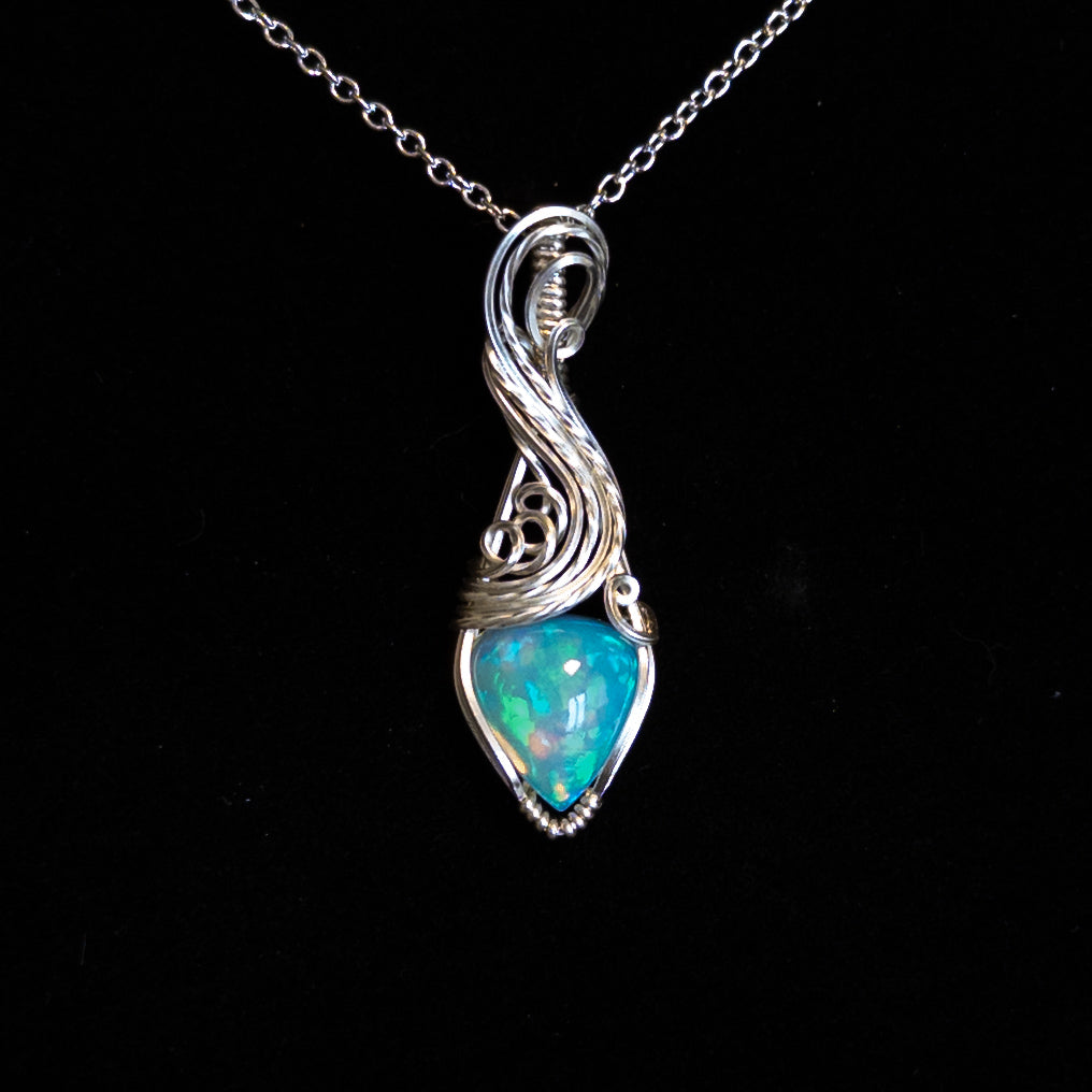 3.85ct. Ethiopian Opal & Sterling Silver Pendant