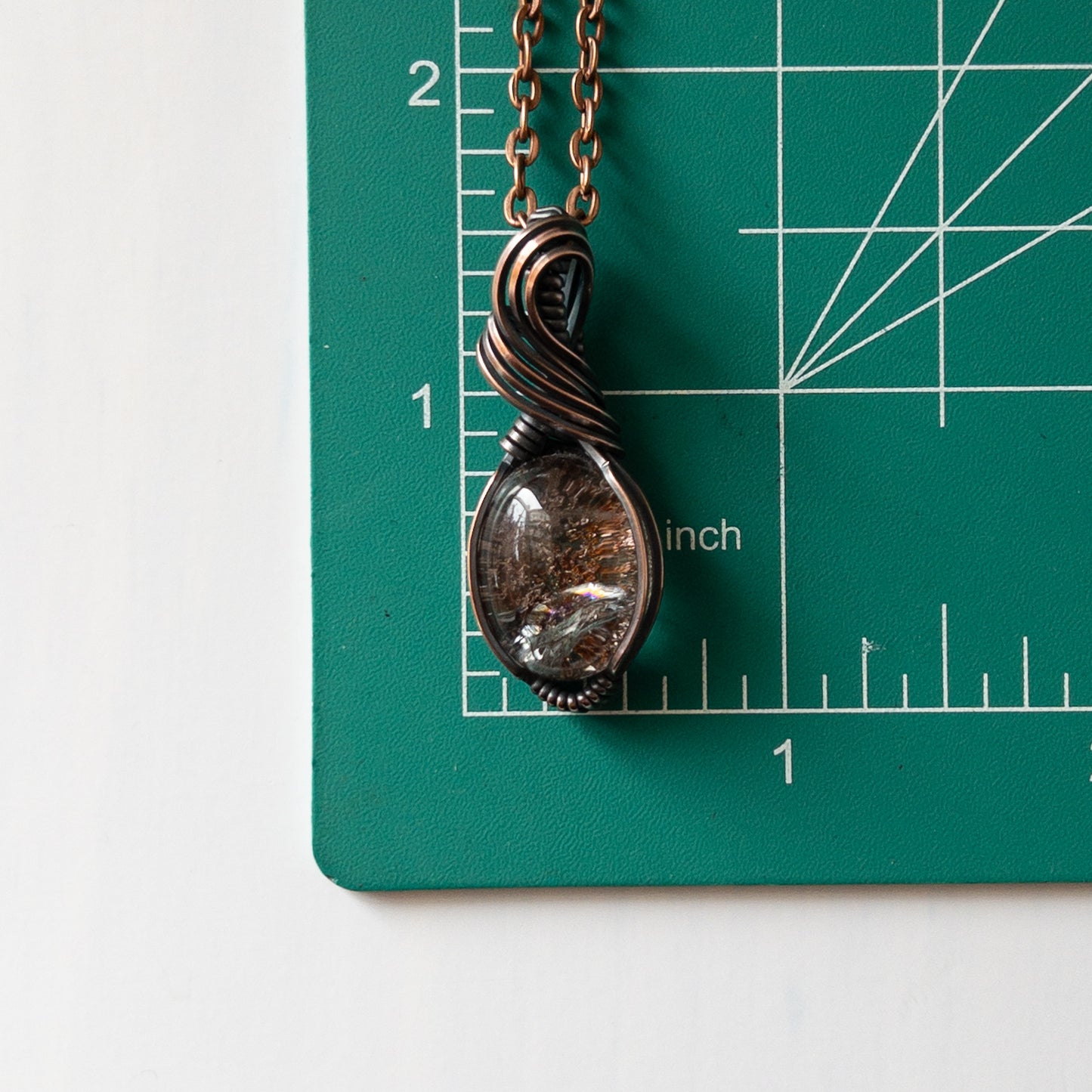 Garden Quartz & Copper Wrapped Pendant