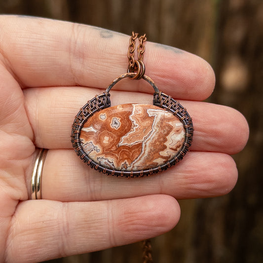 Rosita Jasper Woven Copper Pendant