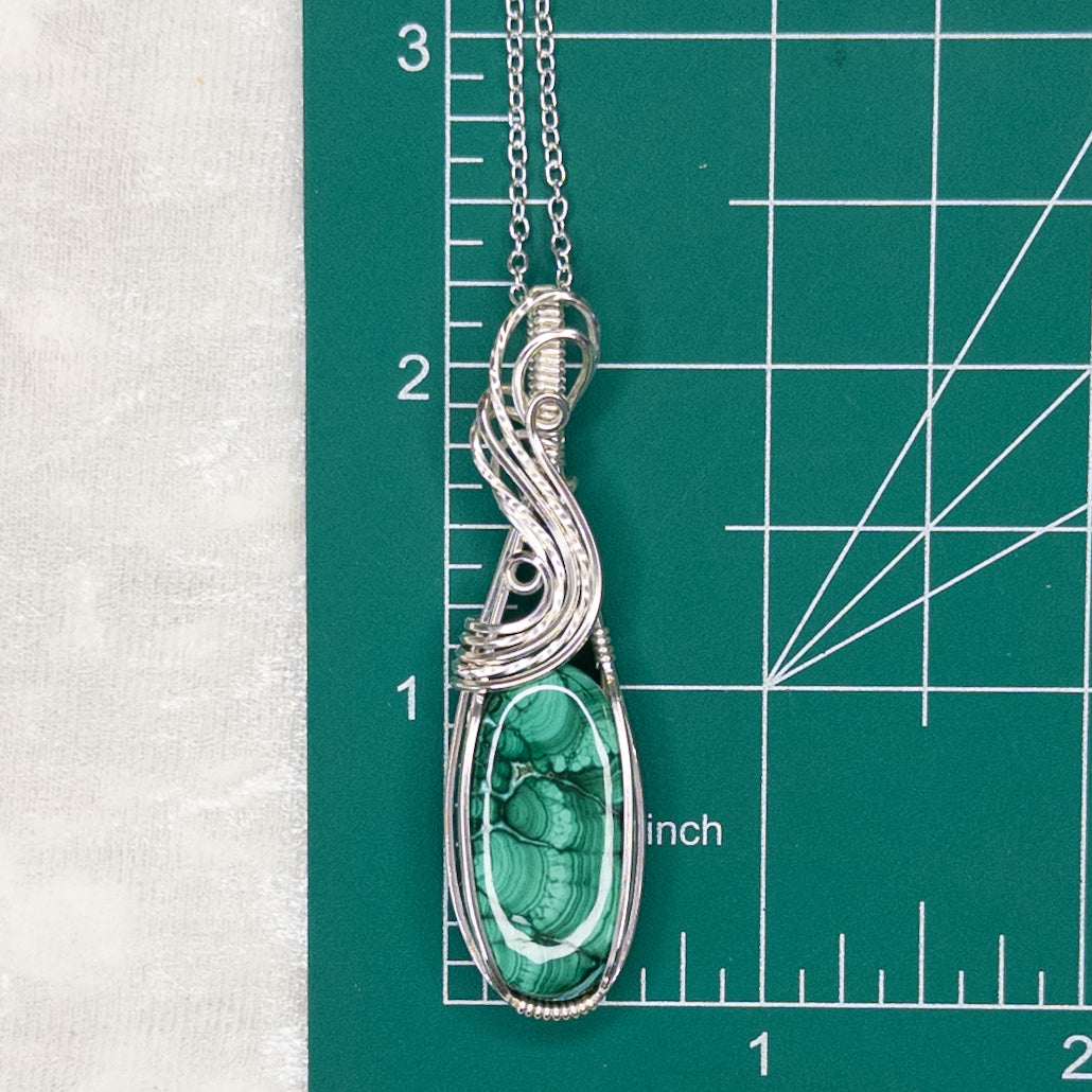 Malachite .925 Sterling Silver Pendant