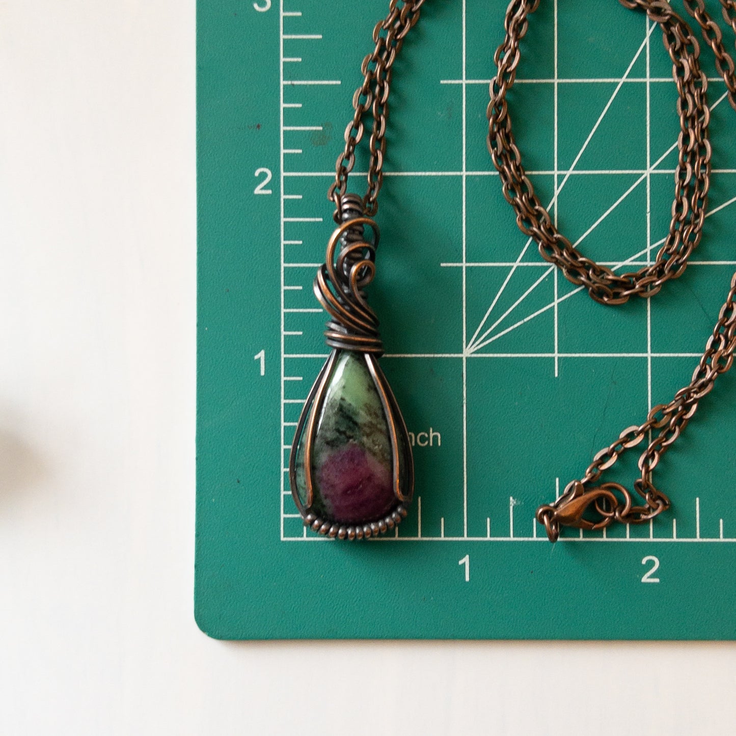 Ruby In Zoisite & Copper Wrapped Pendant