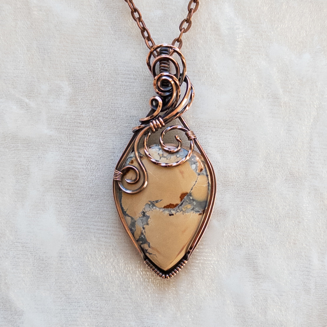 Maligano Jasper Antiqued Copper Pendant