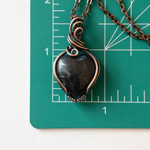 Charger l&#39;image dans la galerie, Astrophyllite Heart &amp; Copper Wrapped Pendant
