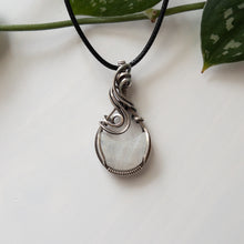 Load image into Gallery viewer, Moonstone Moon &amp; Sterling Silver Wrapped Pendant - A
