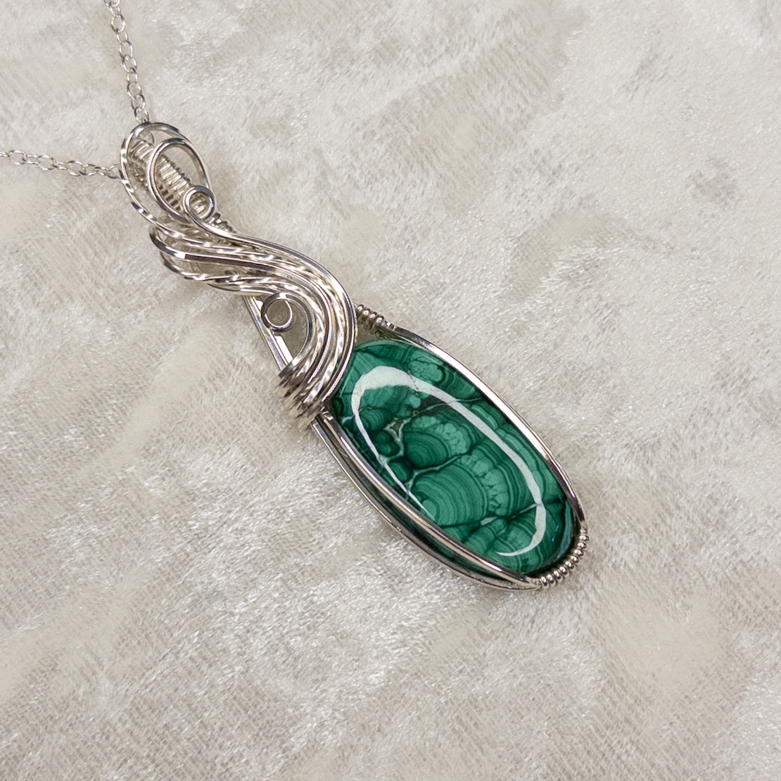 Malachite .925 Sterling Silver Pendant