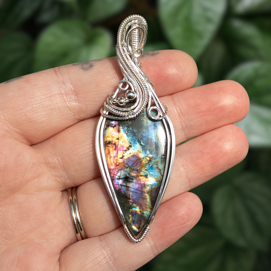 Colorful Labradorite .925 Sterling Silver Pendant