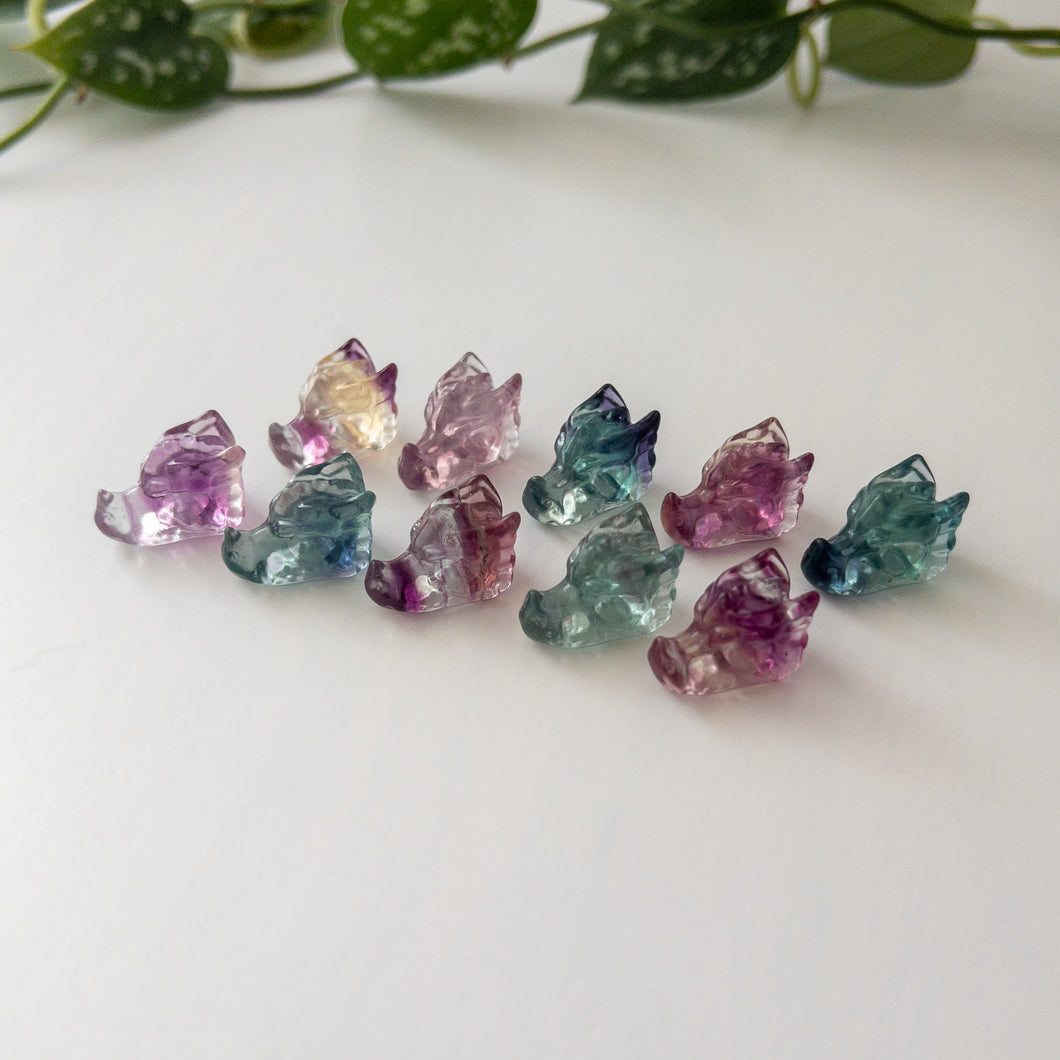 Mini Fluorite Dragon Heads