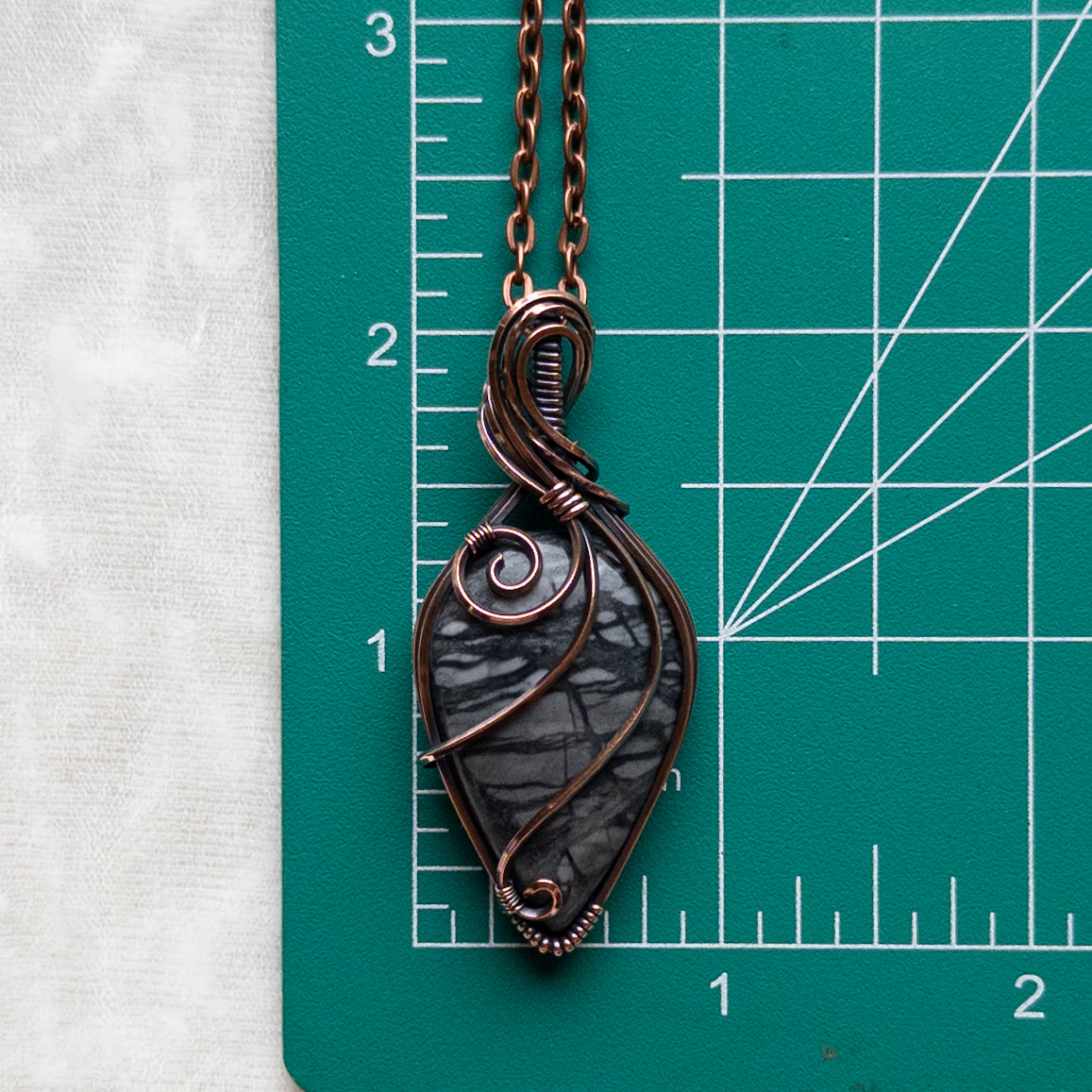 Picasso Jasper Antiqued Copper Pendant