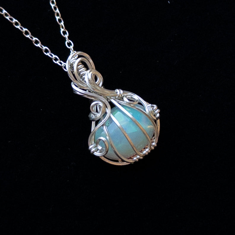 3.6 Carat Ethiopian Opal Sterling Silver Pumpkin Pendant