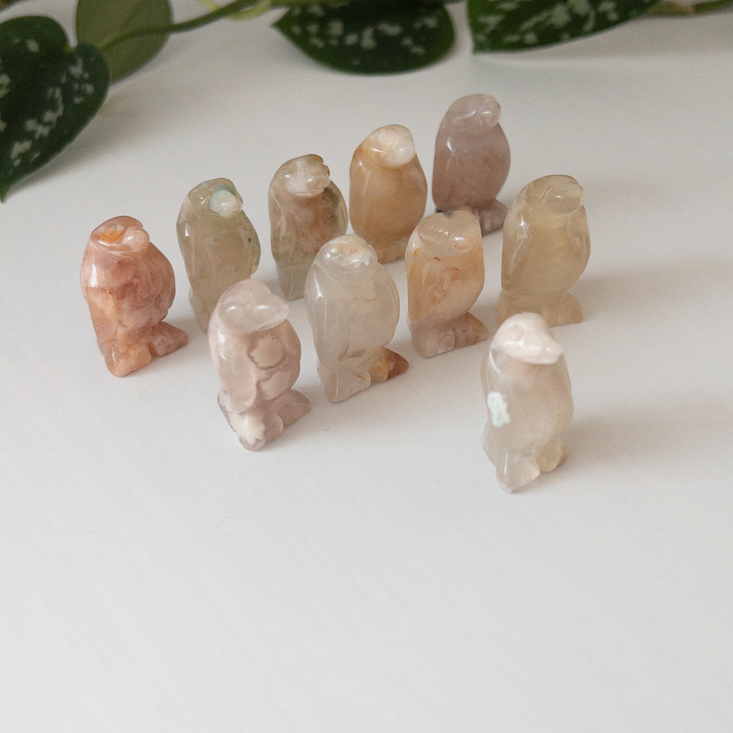 Mini Flower Agate Penguin