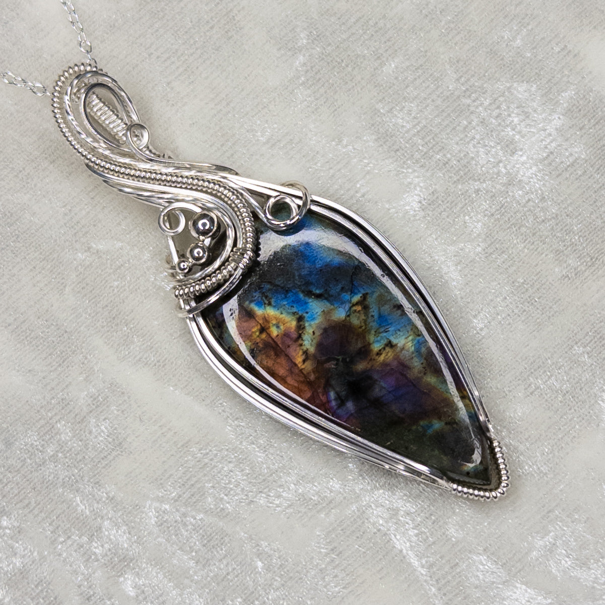 Colorful Labradorite .925 Sterling Silver Pendant