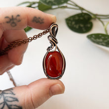 Load image into Gallery viewer, Carnelian &amp; Copper Wrapped Pendant
