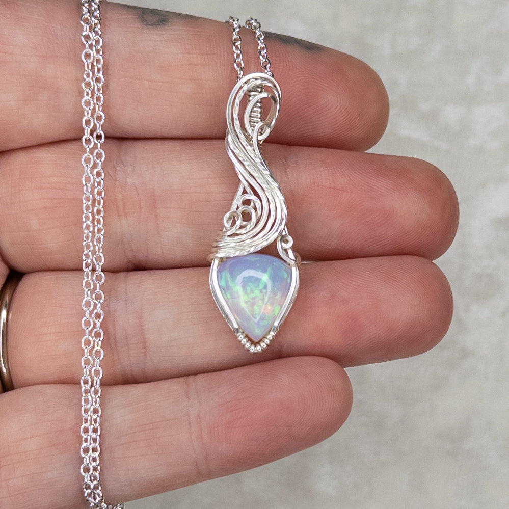 3.85ct. Ethiopian Opal & Sterling Silver Pendant