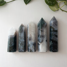 Load image into Gallery viewer, Moss Agate &amp; Quartz Towers
