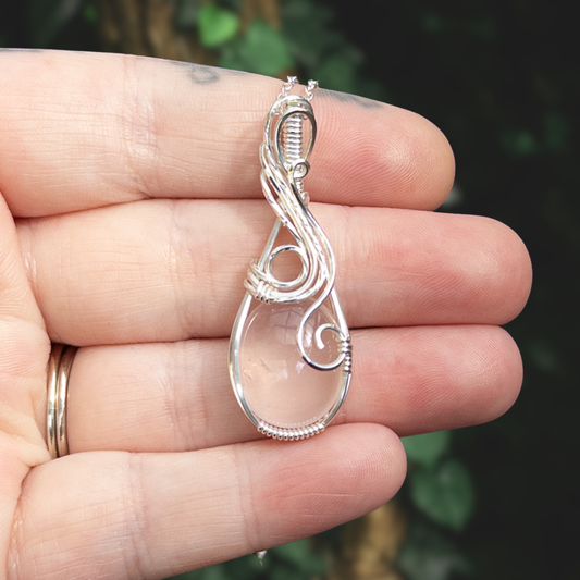 Rose Quartz .925 Sterling Silver Pendant