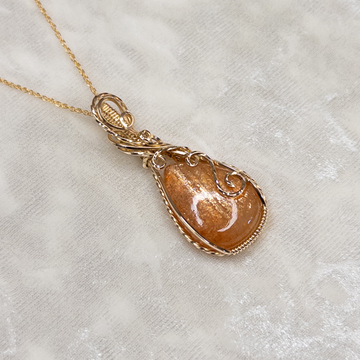22.7 Carat Confetti Sunstone 14k Gold-Filled Pendant