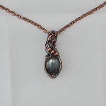 Load image into Gallery viewer, Verticalis - Labradorite Copper Wrapped Pendant
