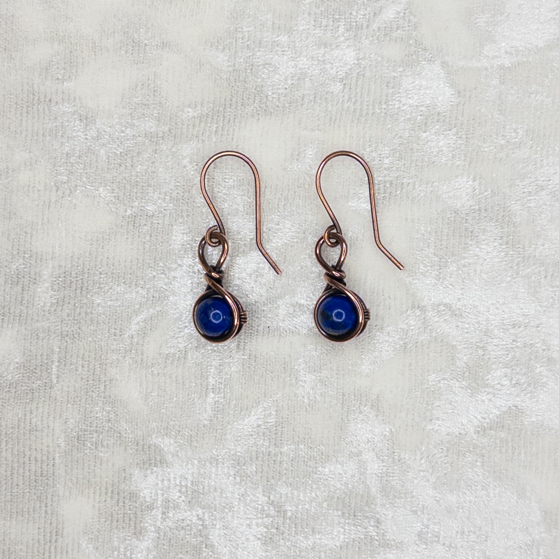 Lapis Antiqued Copper Earrings