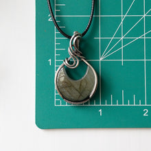 Load image into Gallery viewer, Labradorite Moon &amp; Sterling Silver Wrapped Pendant
