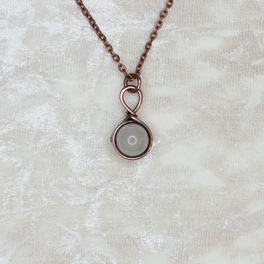 Drop Of Quartz Antiqued Copper Pendant