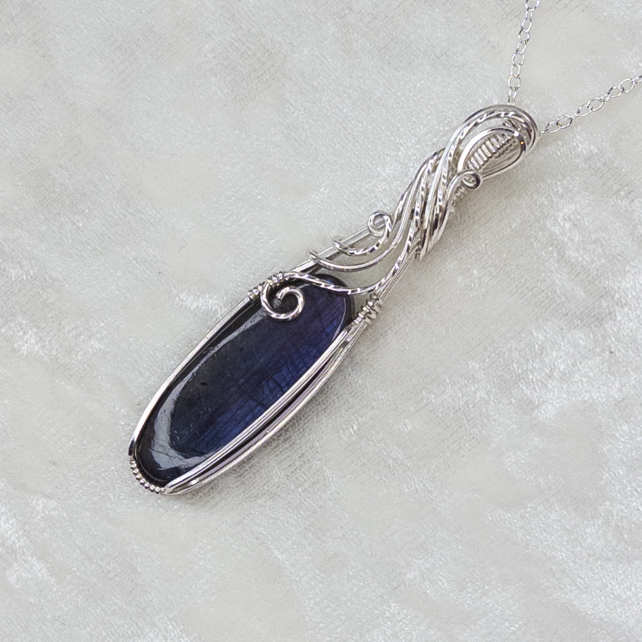 Purple & Blue Labradorite .925 Sterling Silver Pendant