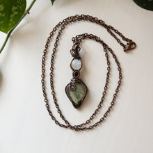 Load image into Gallery viewer, Labradorite With Moonstone &amp; Copper Wrapped Pendant
