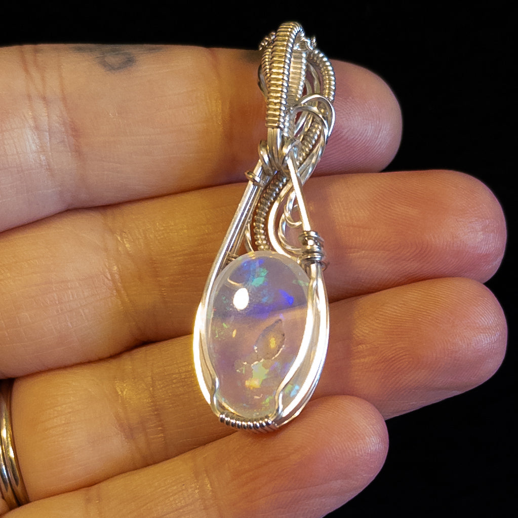11.75ct. Ethiopian Opal .925 Sterling Silver Pendant