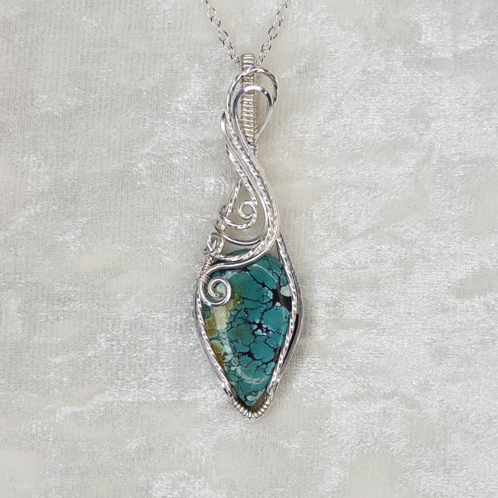Hubei Turquoise & .925 Sterling Silver Pendant