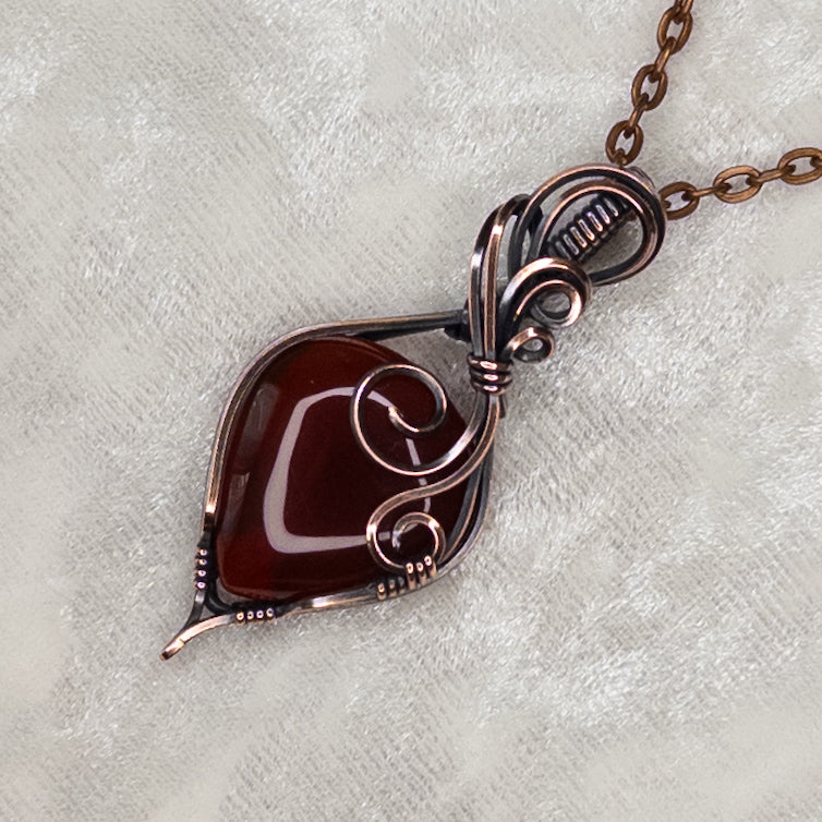 Carnelian Antiqued Copper Pendant