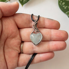 Load image into Gallery viewer, Aquamarine Heart &amp; Sterling Silver Wrapped Pendant
