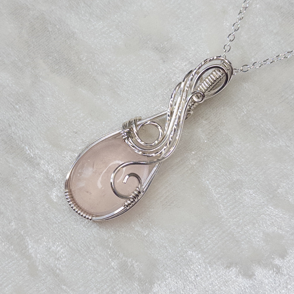 Rose Quartz .925 Sterling Silver Pendant
