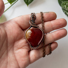 Load image into Gallery viewer, XL Carnelian Heart &amp; Copper Wrapped Pendant - B
