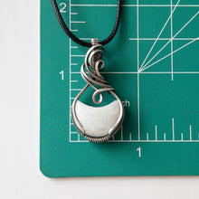 Load image into Gallery viewer, Moonstone Moon &amp; Sterling Silver Wrapped Pendant - B
