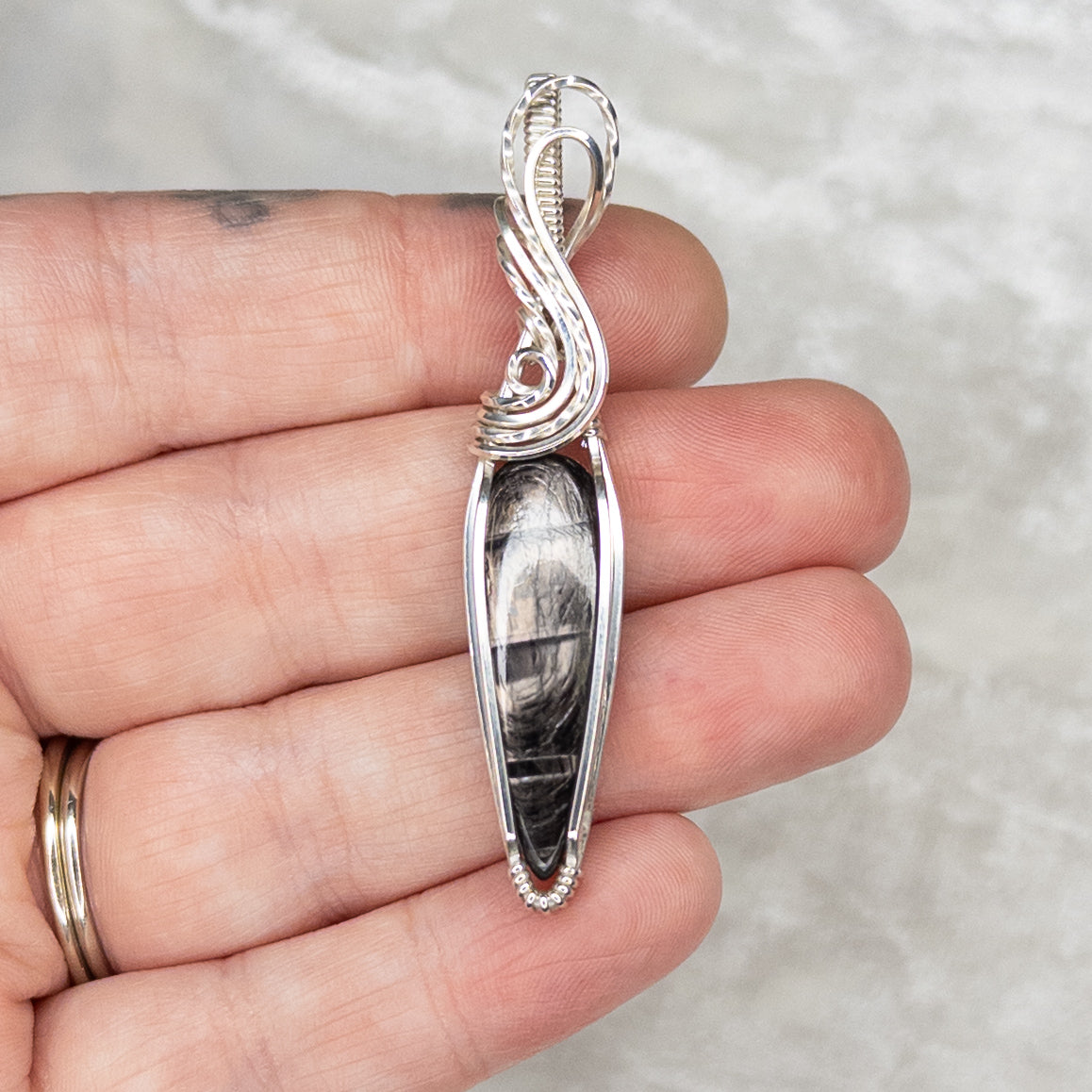 Hypersthene & .925 Sterling Silver Pendant
