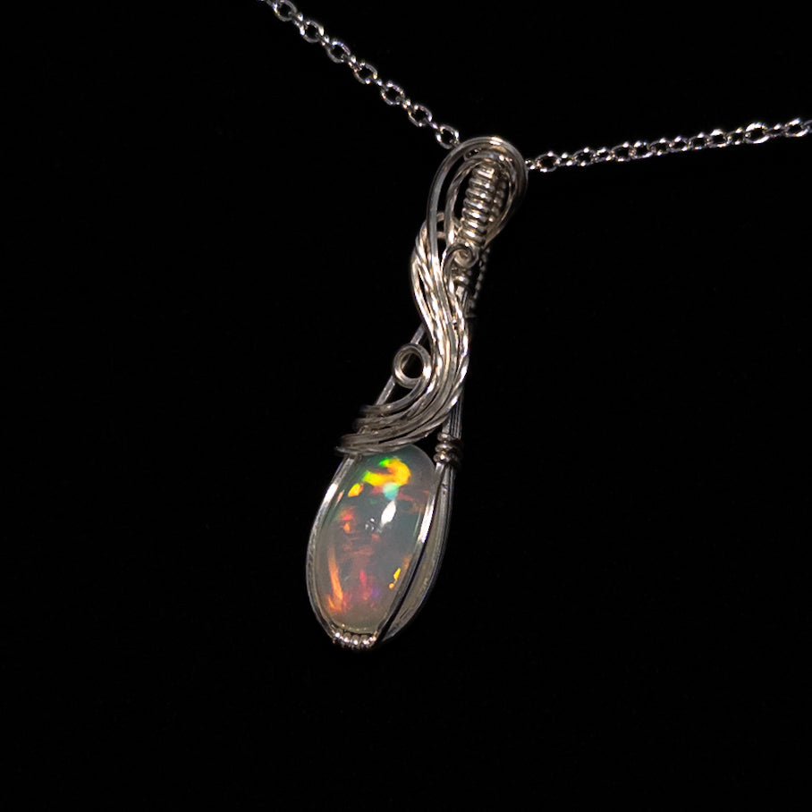 3ct. Ethiopian Opal .925 Sterling Silver Pendant