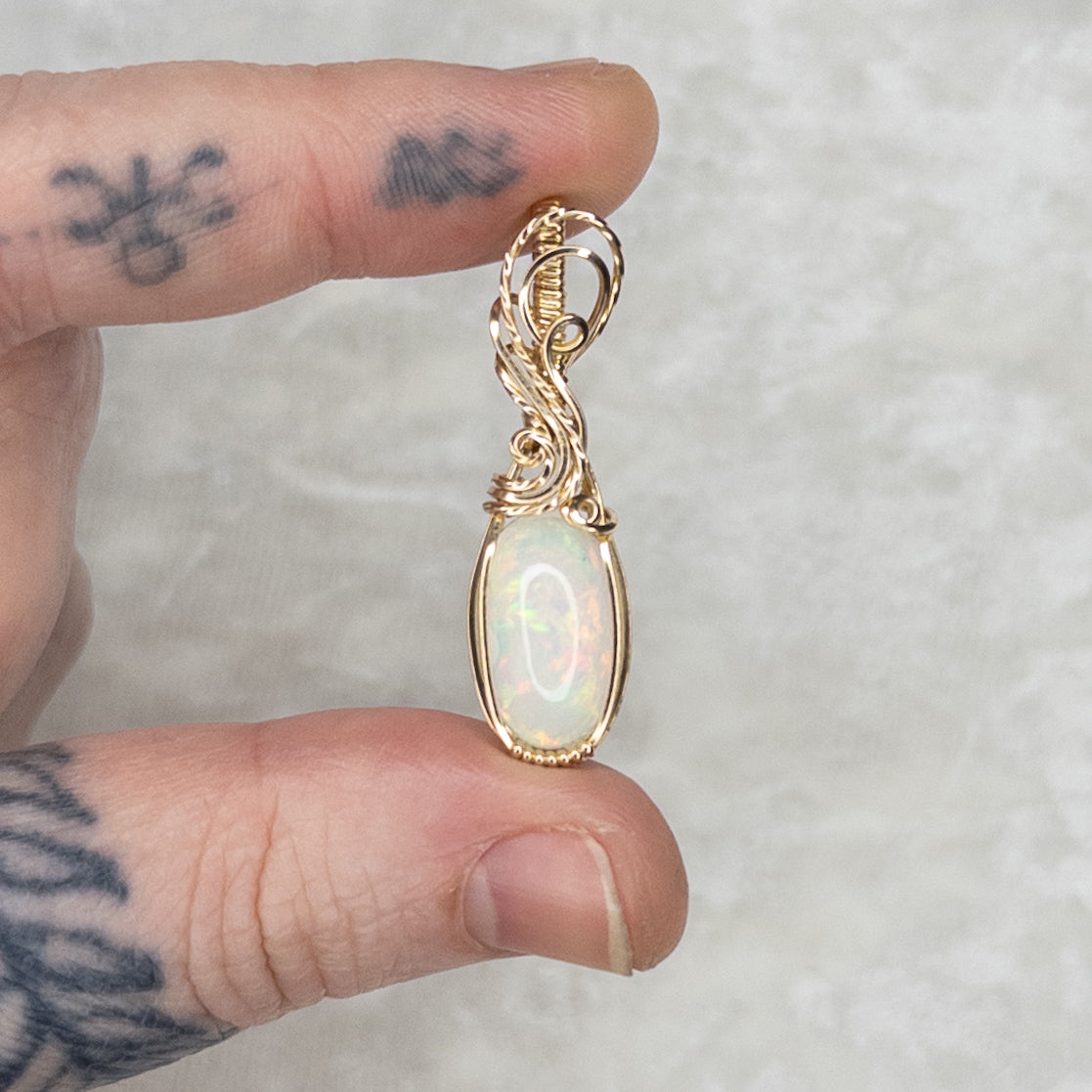 4ct. Ethiopian Opal & 14K. Gold-Filled Pendant