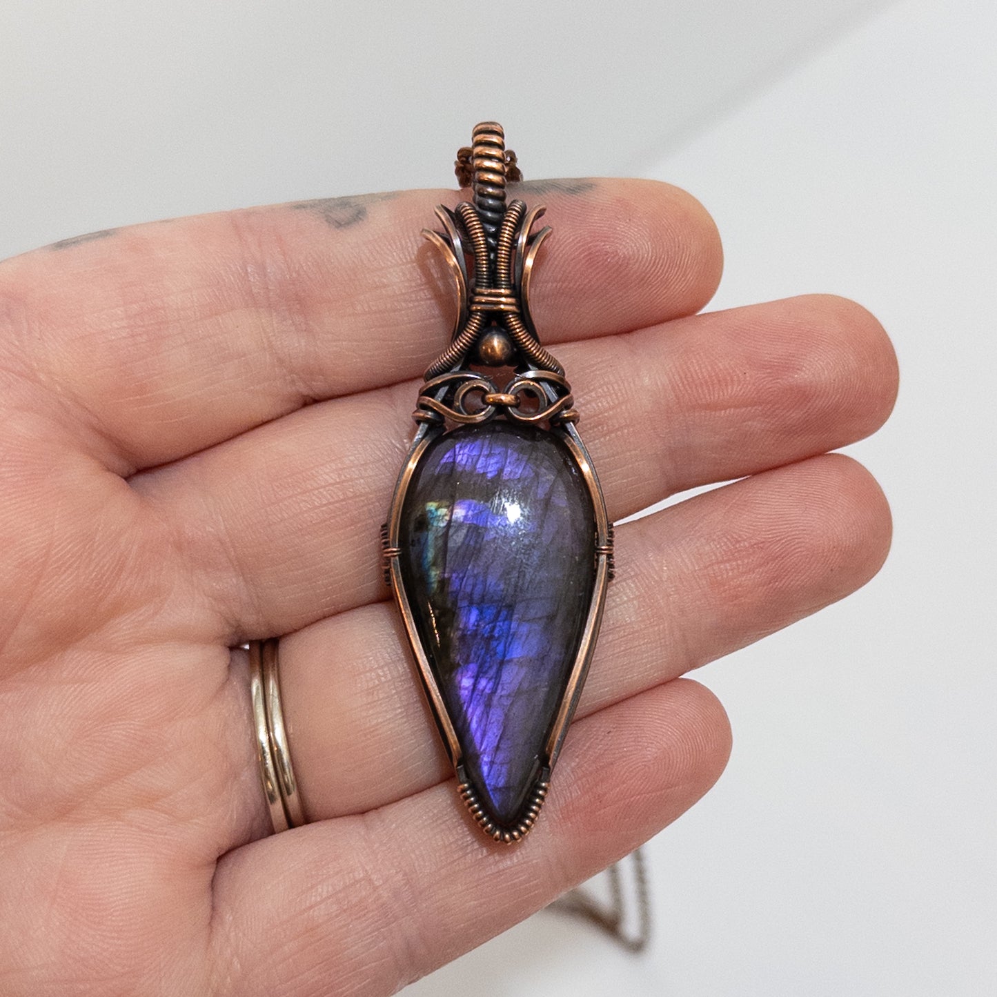 Porphura - Purple Labradorite Copper Pendant