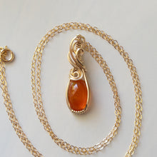 Load image into Gallery viewer, Ignis - Ethiopian Fire Opal 14K Gold Fill Wrapped Pendant
